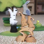Дървена фигурка приклекнало зайче, BumbuToys - Image 6