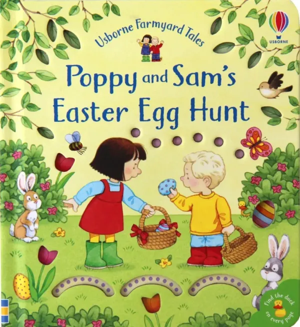 Детска твърда книжка с прозорчета и релефни детайли Poppy and Sam's Easter Egg Hunt
