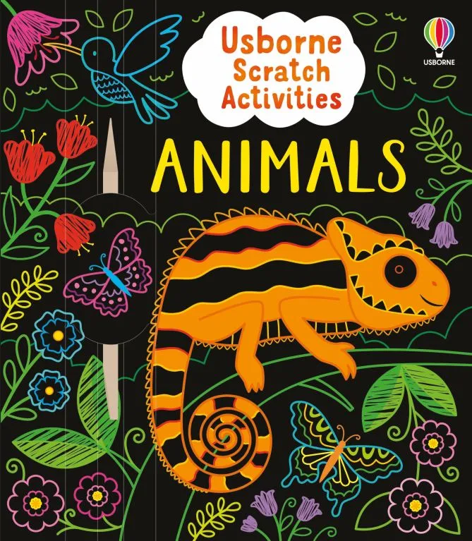 Детска книжка със занимания животни Usborne Scratch Activities Animals