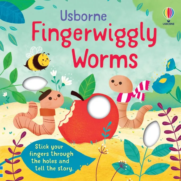 Занимателна и издръжлива книжка за мъничета Fingerwiggly Worms