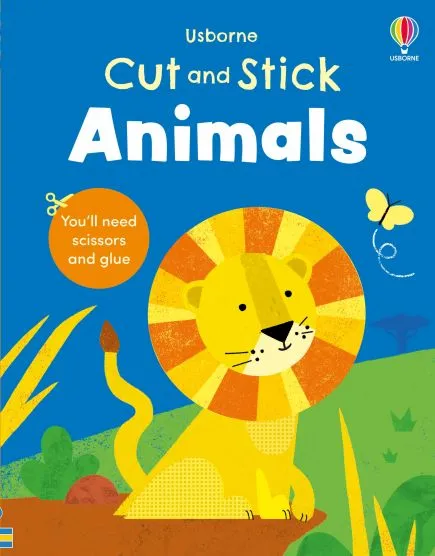 Детска книжка със занимания Cut and Stick Animals