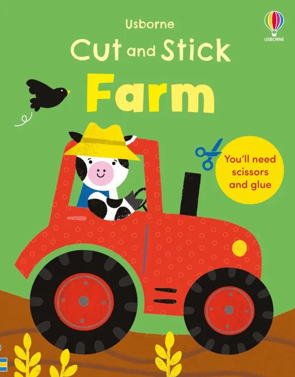 Детска книжка със занимания Cut and Stick Farm